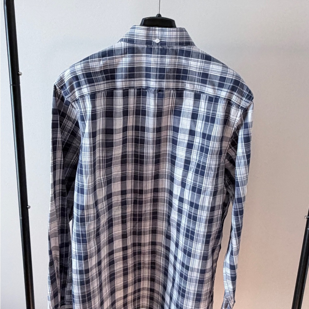 Nordstrom Navy And White Checkered Shirt View 5